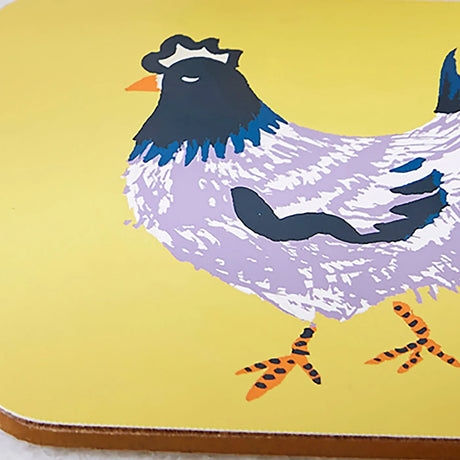 Chick Chicken Coasters 4 Pack in Yellow
