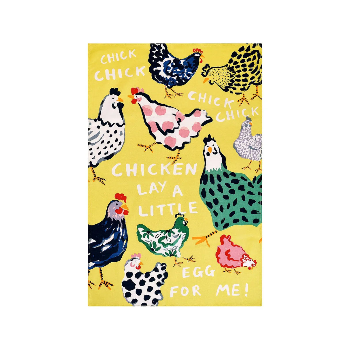 Chick Chicken Cotton Tea Towel in Yellow