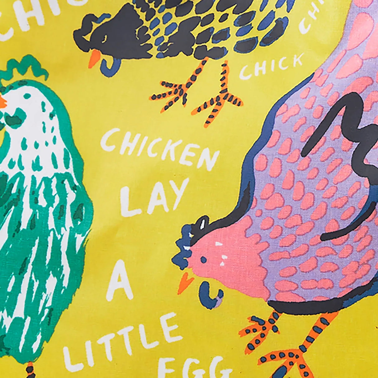 Chick Chicken Canvas Shoulder Bag in Yellow