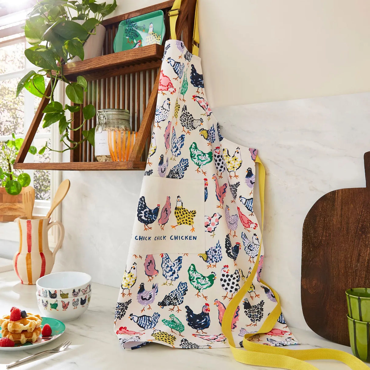 Chick Chicken Cotton Apron in Yellow