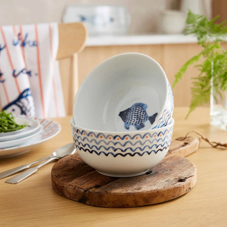 Catch of the Day Porcelain Bowl in Multicolour