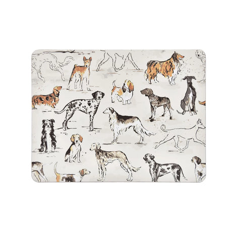 Country Dogs Placemat 4 Pack in Brown