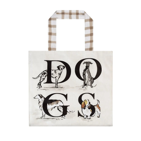 Country Dogs Foldable Tote Bag Medium in Brown