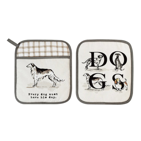 Country Dogs Pot Mitt in Brown