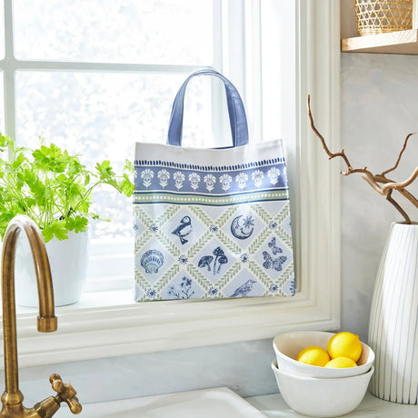 Coastal Treasures Canvas Shoulder Bag in Blue
