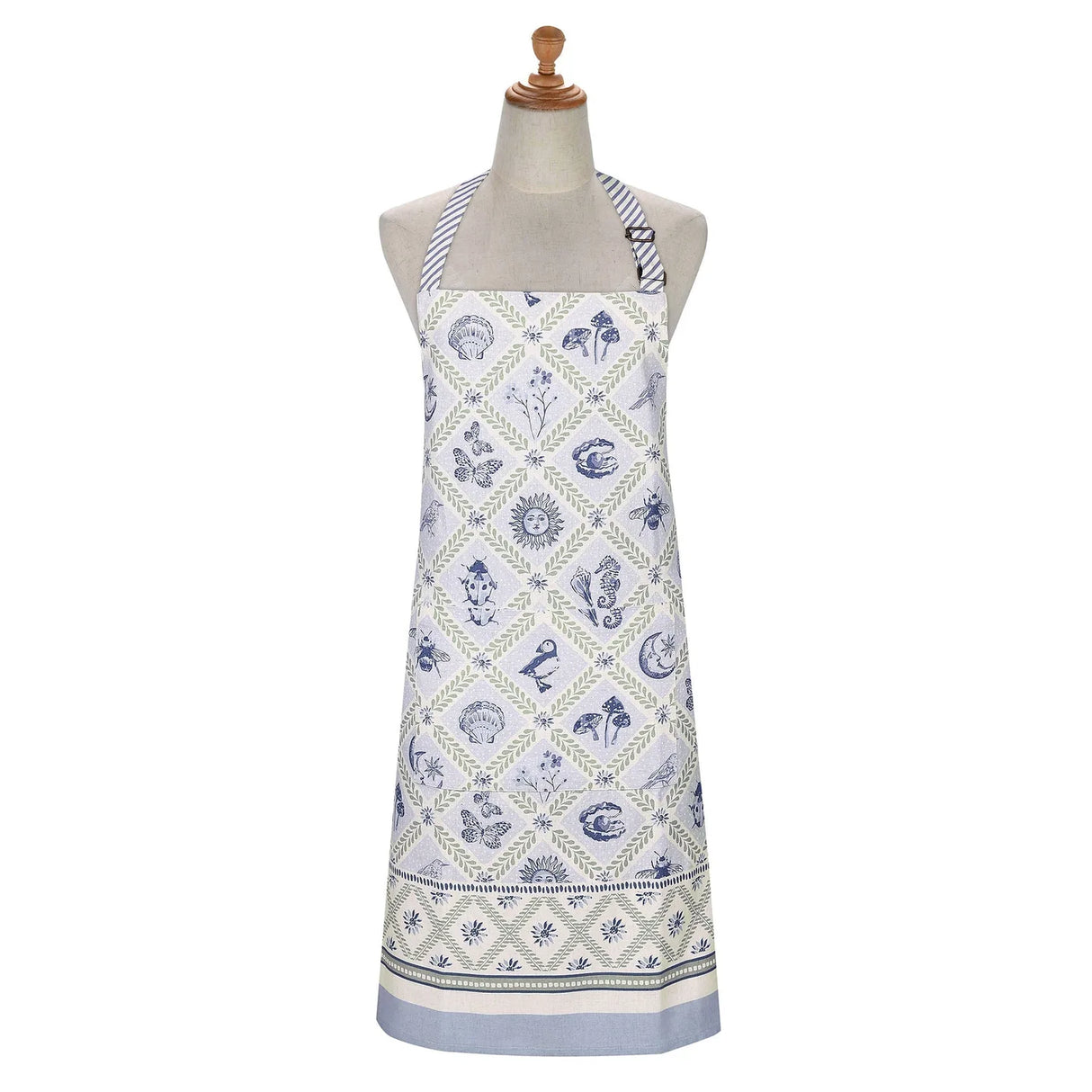 Coastal Treasures Cotton Apron in Blue