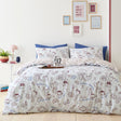 Coffee Club Blue Polycotton Duvet Cover Set lifestyle image
