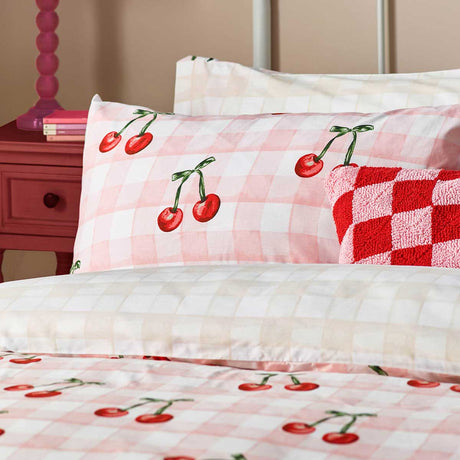 Cherry Gingham Duvet Cover Set by Heya Home