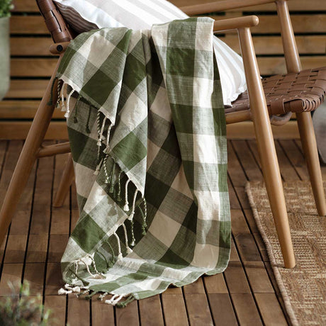 Chesil Check Throw Blanket 130cm x 170cm by Yard 13
