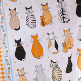 Cats In Waiting 2026 Cotton Tea Towel in Orange