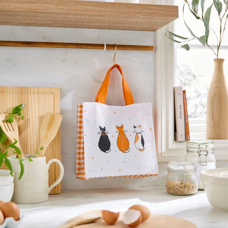 Cats In Waiting 2026 Foldable Tote Bag Medium in Orange