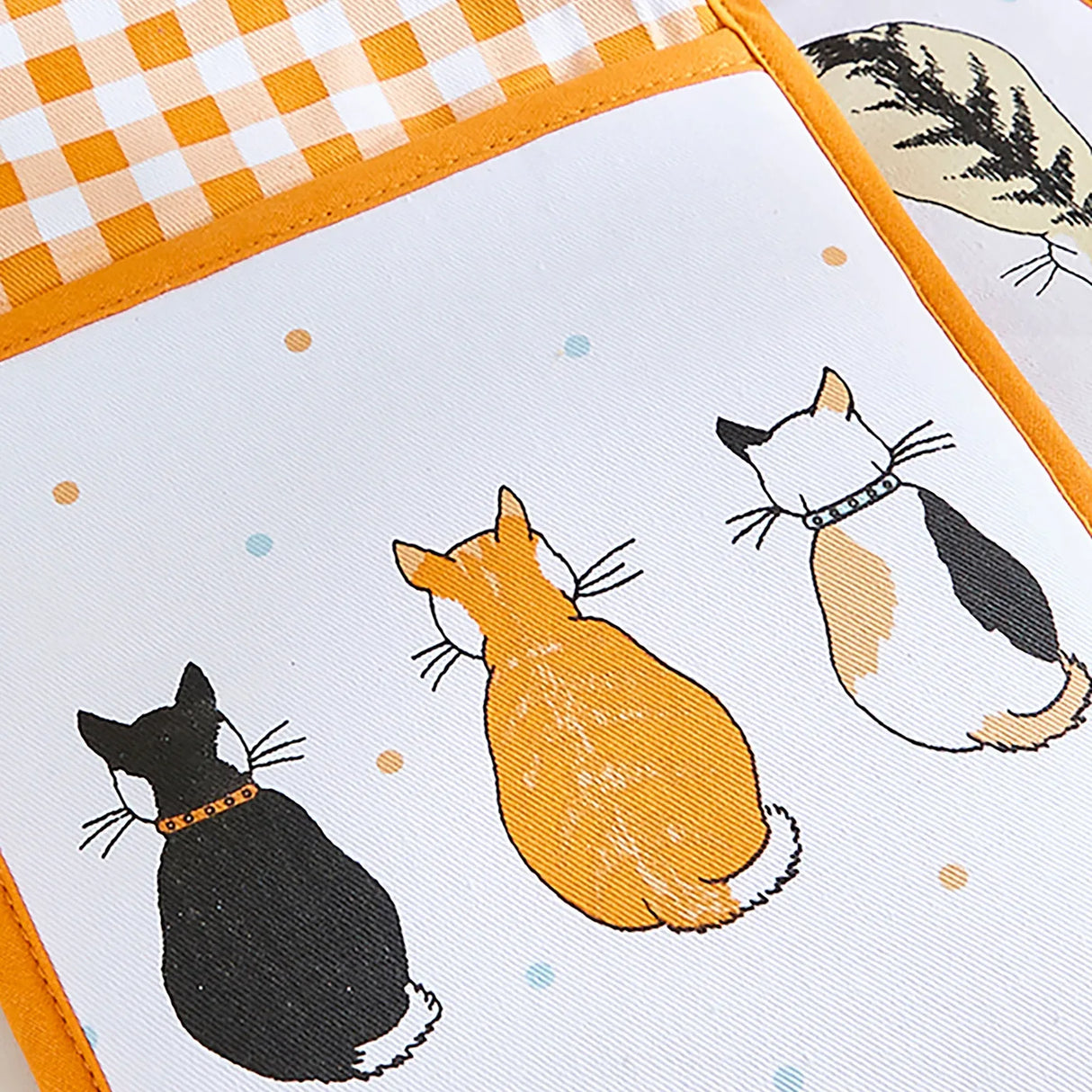 Cats In Waiting 2026 Double Oven Glove in Orange