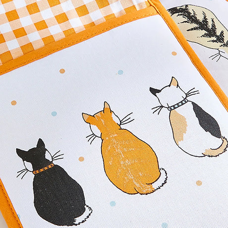 Cats In Waiting 2026 Double Oven Glove in Orange