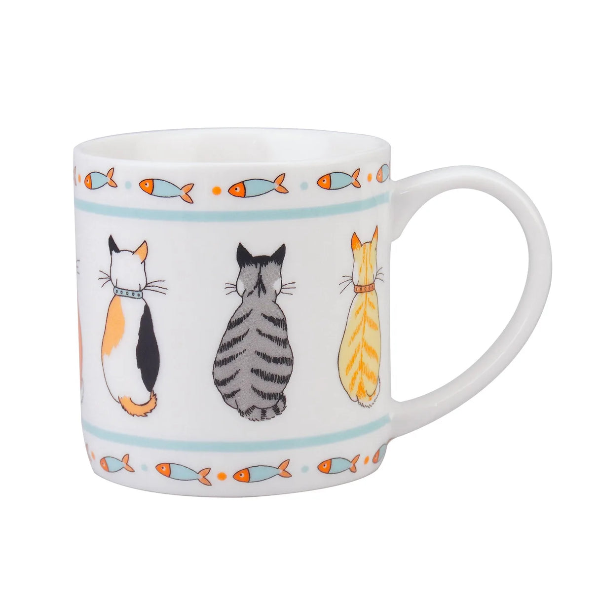 Cats In Waiting 2026 Bone China Mug in Orange