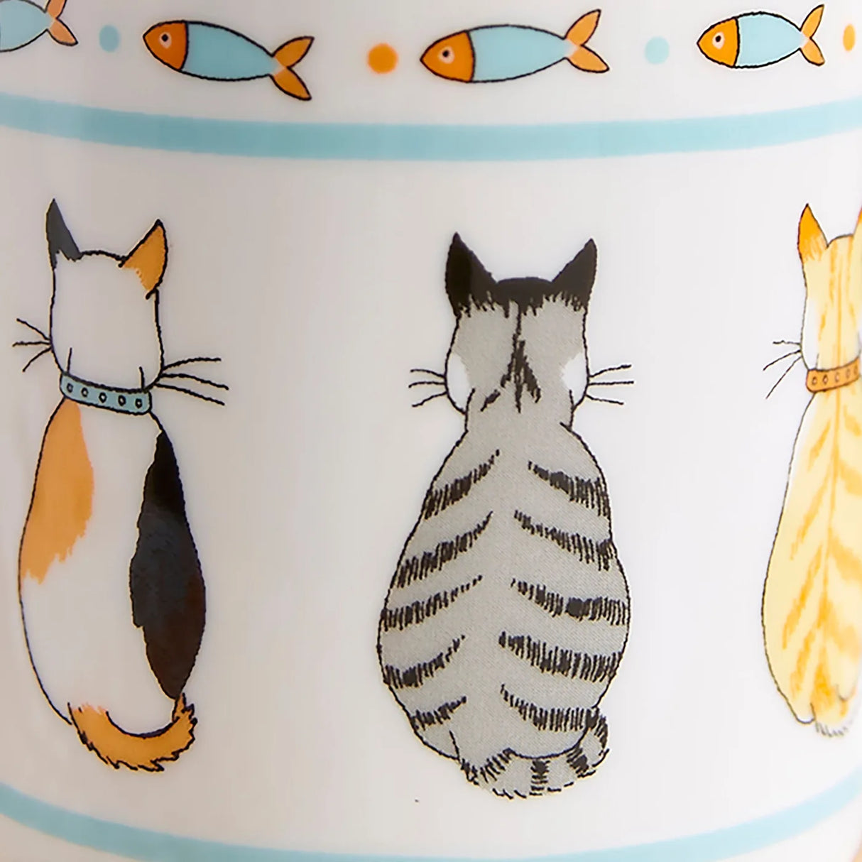 Cats In Waiting 2026 Bone China Mug in Orange