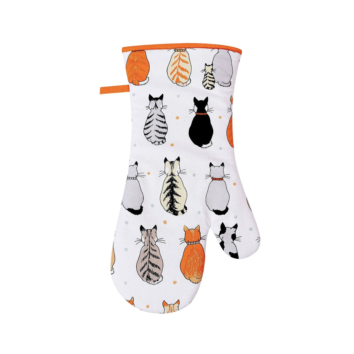 Cats In Waiting 2026 Gauntlet Oven Glove in Orange