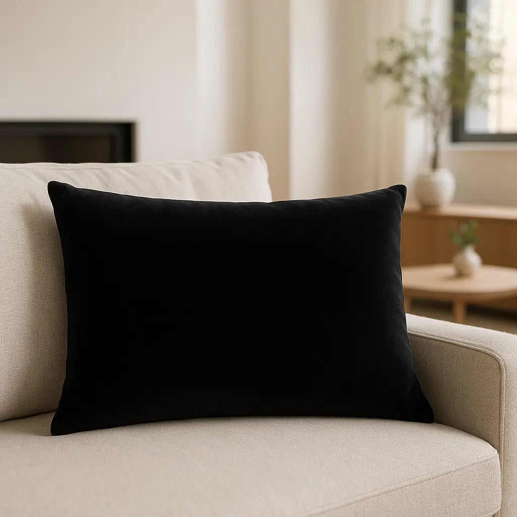 Contra Velvet Black Cushion Cover 40cm x 60cm