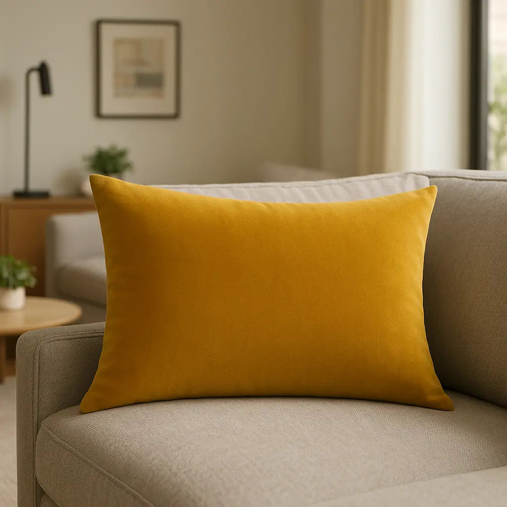 Contra Velvet Mustard Cushion Cover 40cm x 60cm