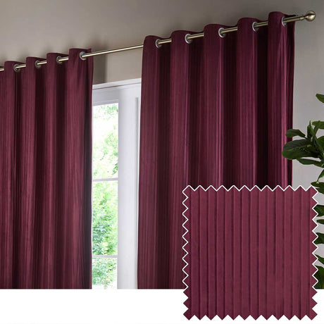 Corinthian Lined Eyelet Curtains by Paoletti