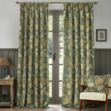 Cray Tape Top Pencil Pleat Curtains - Sage / Sunflower