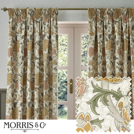 Cray Tape Top Pencil Pleat Curtains by Morris & Co
