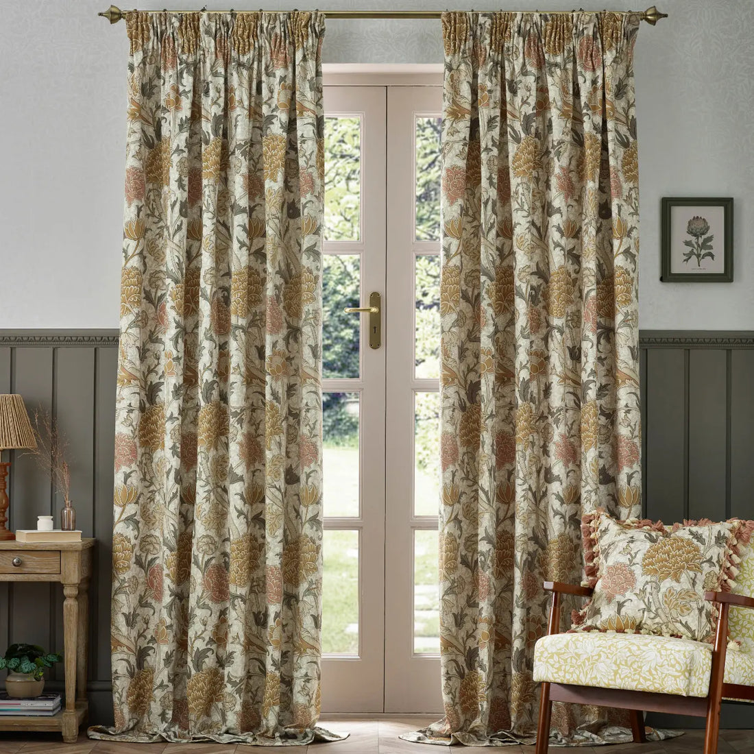 Cray Stone / Clay Velvet Thermal Blackout Dimout Pencil Pleat Curtains