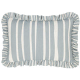 Carmon Stripe Cushion Cover / Filled Cushion 16" x 24" (40cm x 60cm) - Linen / Blue
