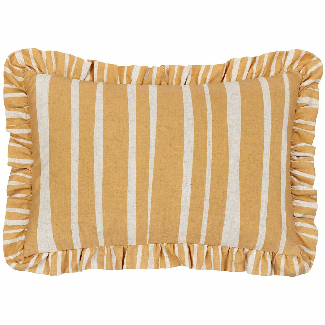 Carmon Stripe Linen / Ochre Cushion Cover or Filled Cushion 40cm x 60cm