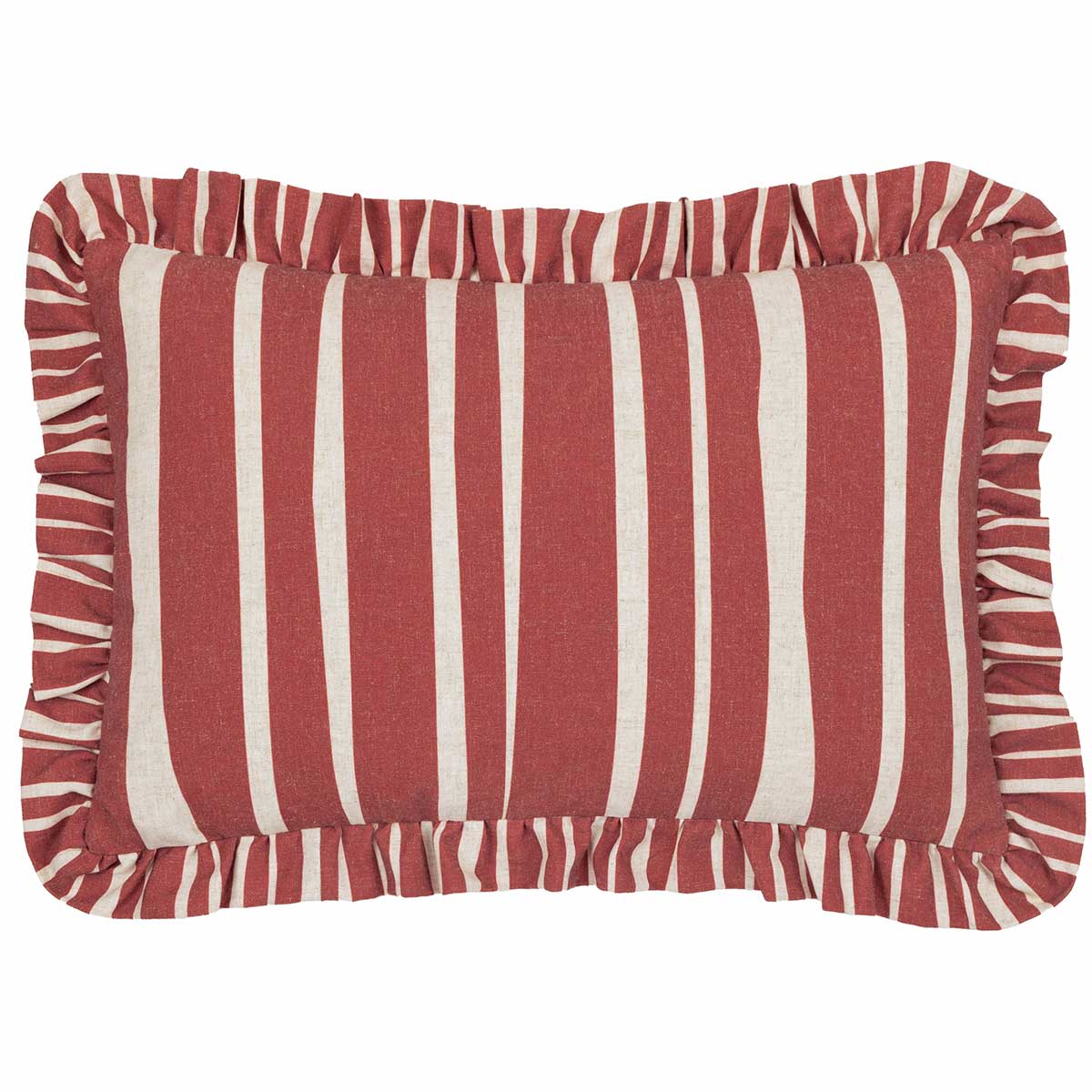 Carmon Stripe Cushion Cover / Filled Cushion 16" x 24" (40cm x 60cm) - Linen / Red