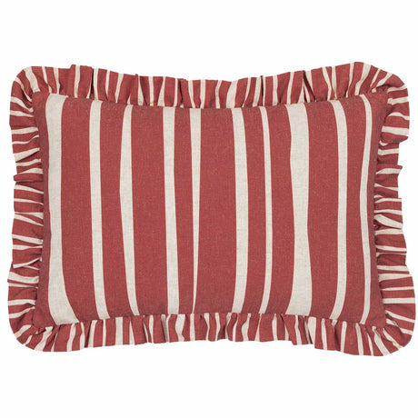 Carmon Stripe Cushion Cover / Filled Cushion 16" x 24" (40cm x 60cm) - Linen / Red