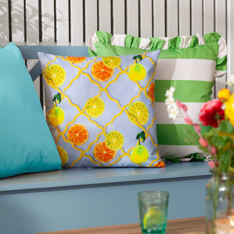 Citrus Trellis Outdoor Cushion Cover / Filled Cushion 18" x 18" (45cm x 45cm) by Wylder Nature