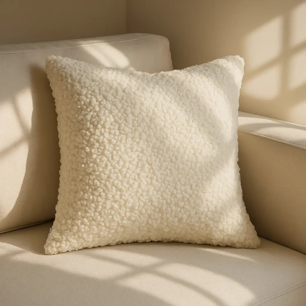 Cabu Textured Boucle Ecru Cushion Cover 45cm x 45cm