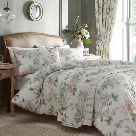 Campion Floral Quilted Bedspread - Campion Bedspread In Green 200 X 230Cm 2