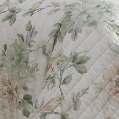 Campion Floral Quilted Bedspread - Campion Bedspread In Green 200 X 230Cm 3