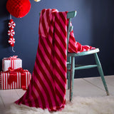 Candy Stripe Cosy Throw Blanket 120cm x 150cm - Pink