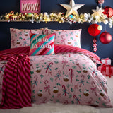 Candy Stripe Cosy Throw Blanket 120cm x 150cm - Pink - Candy Stripe Christmas Throw In Pink 120 X 150Cm 3