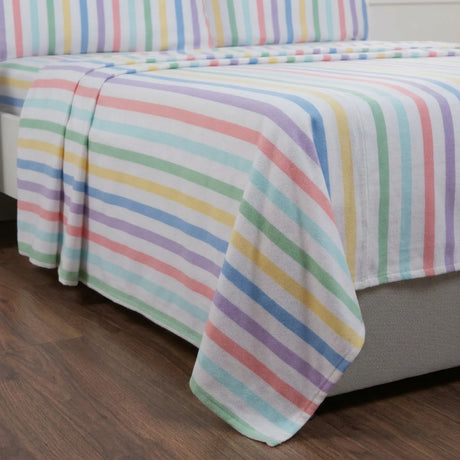 Candy Stripe Flannelette Sheet Set-2