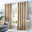Cannes Lined Blackout Eyelet Curtains - Natural Thermal Light Filtering