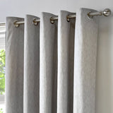 Cannes Lined Blackout Eyelet Curtains - Silver Thermal Light Filtering - Cannes Eyelet Curtains In Silver 2