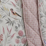 Caraway Floral Quilted Bedspread Green Pink 230cm x 200cm - Caraway Bedspread In Pink 200 X 230Cm 3