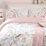 Caraway Floral Polycotton Duvet Cover Set - Pink - Caraway Duvet Cover Set In Pink 2