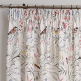 Caraway Floral Pencil Pleat Curtains - Pink Light Filtering Polycotton - Caraway Pencil Pleat Curtains In Pink 2