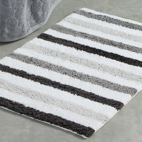 Carlson Stripe Bath Mat 50cm x 80cm - Carlson Stripe Bath Mat In Grey 50 X 80Cm 2