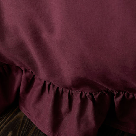 Cassia Frill 100% Cotton Duvet Cover Set - Berry - Cassia Frill Duvet Cover Set In Berry 3