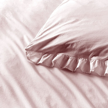 Cassia Frill 100% Cotton Duvet Cover Set - Lavender - Cassia Frill Duvet Cover Set In Lavender 3