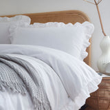 Cassia Frill 100% Cotton Duvet Cover Set - White - Cassia Frill Duvet Cover Set In White 3