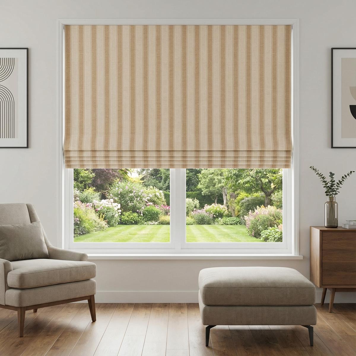 Castelli ­Stripe Made to Measure Roman Blind Natural