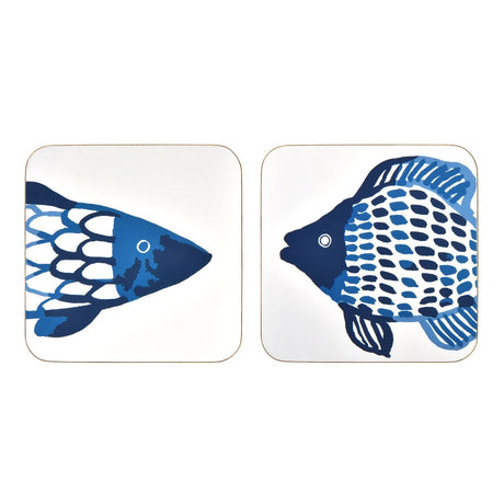 Ulster Weavers Catch of the Day Fish Print Kitchen and Tableware Collection - Catch Of The Day Coasters 4 Pack In Multicolour 1