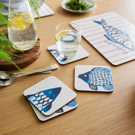 Ulster Weavers Catch of the Day Fish Print Kitchen and Tableware Collection - Catch Of The Day Coasters 4 Pack In Multicolour 2