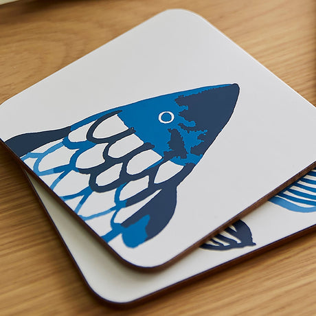 Ulster Weavers Catch of the Day Fish Print Kitchen and Tableware Collection - Catch Of The Day Coasters 4 Pack In Multicolour 4